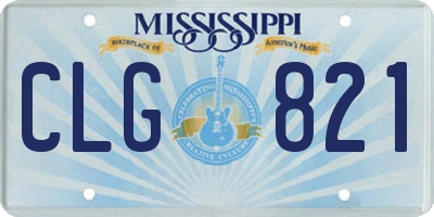 MS license plate CLG821
