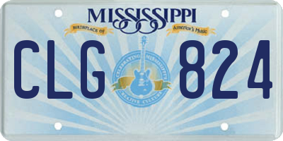 MS license plate CLG824