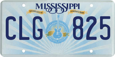 MS license plate CLG825