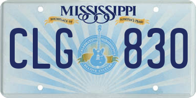 MS license plate CLG830