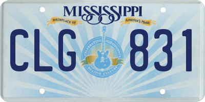 MS license plate CLG831