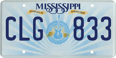 MS license plate CLG833