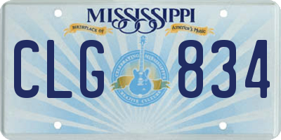 MS license plate CLG834