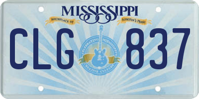 MS license plate CLG837