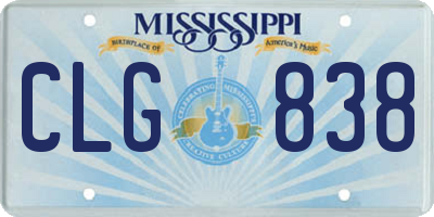 MS license plate CLG838