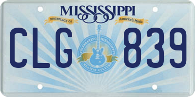MS license plate CLG839