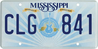 MS license plate CLG841