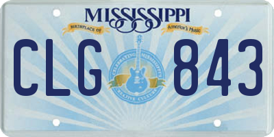 MS license plate CLG843