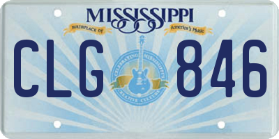 MS license plate CLG846
