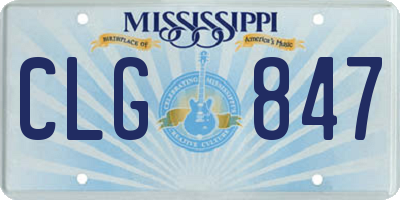MS license plate CLG847