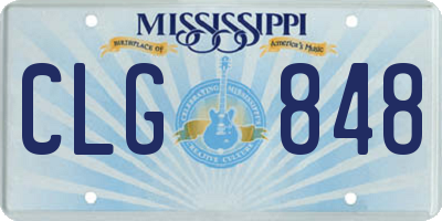 MS license plate CLG848