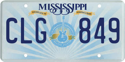 MS license plate CLG849