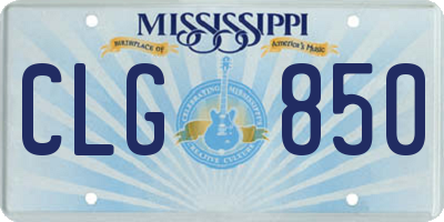 MS license plate CLG850