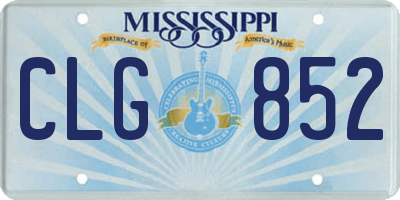 MS license plate CLG852