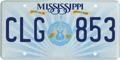 MS license plate CLG853
