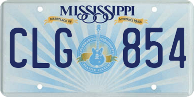 MS license plate CLG854