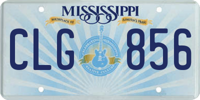 MS license plate CLG856