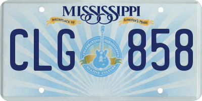 MS license plate CLG858