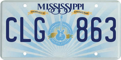 MS license plate CLG863