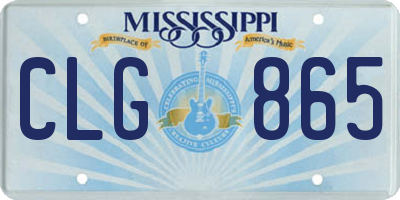 MS license plate CLG865