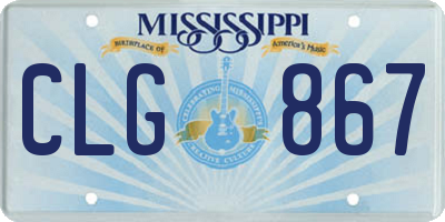 MS license plate CLG867