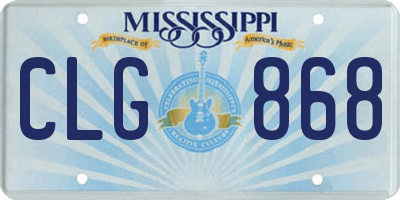 MS license plate CLG868
