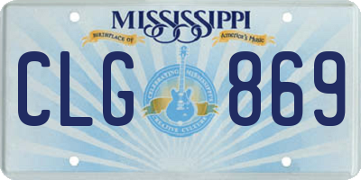 MS license plate CLG869