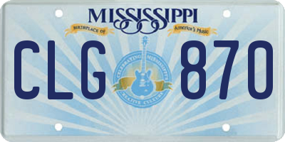 MS license plate CLG870