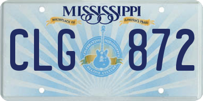 MS license plate CLG872