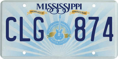 MS license plate CLG874