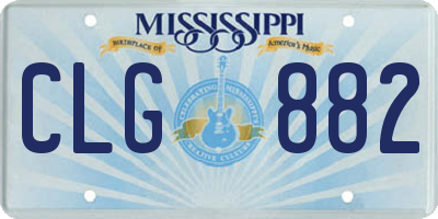 MS license plate CLG882