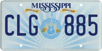 MS license plate CLG885