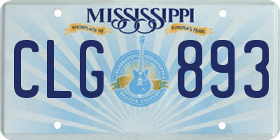 MS license plate CLG893