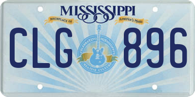 MS license plate CLG896