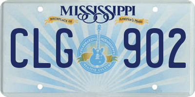 MS license plate CLG902