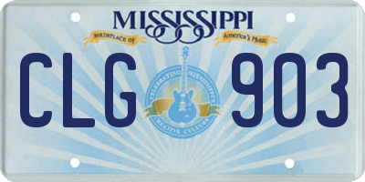 MS license plate CLG903