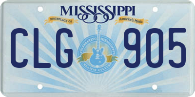 MS license plate CLG905