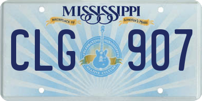 MS license plate CLG907