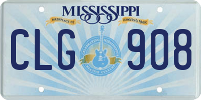 MS license plate CLG908
