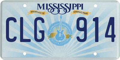 MS license plate CLG914