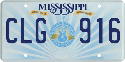 MS license plate CLG916