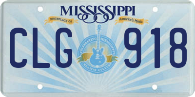 MS license plate CLG918