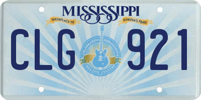 MS license plate CLG921
