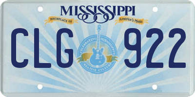MS license plate CLG922