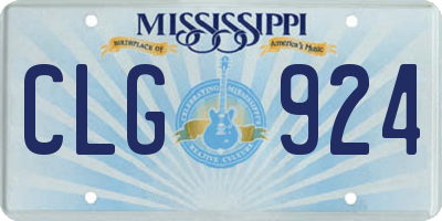 MS license plate CLG924