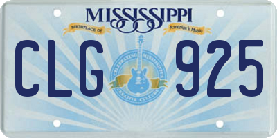 MS license plate CLG925