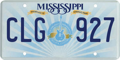 MS license plate CLG927