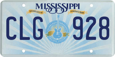 MS license plate CLG928