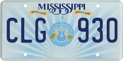 MS license plate CLG930