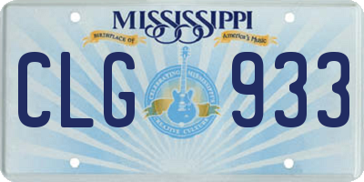 MS license plate CLG933
